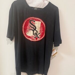 Red Jacket White Sox Logo Black T-Shirt